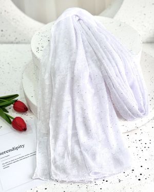 شال حریر سفید